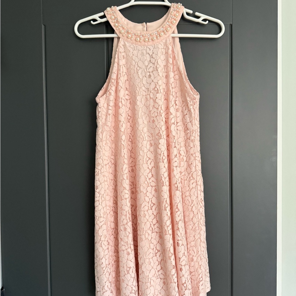 Altar'd State Pink Lace Mini Dress